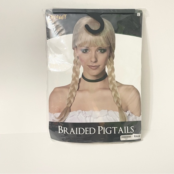 Spirit Blonde Braided Pigtails Wig Halloween - Picture 1 of 13